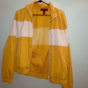 Vintage Yellow and White Bomber Jacket